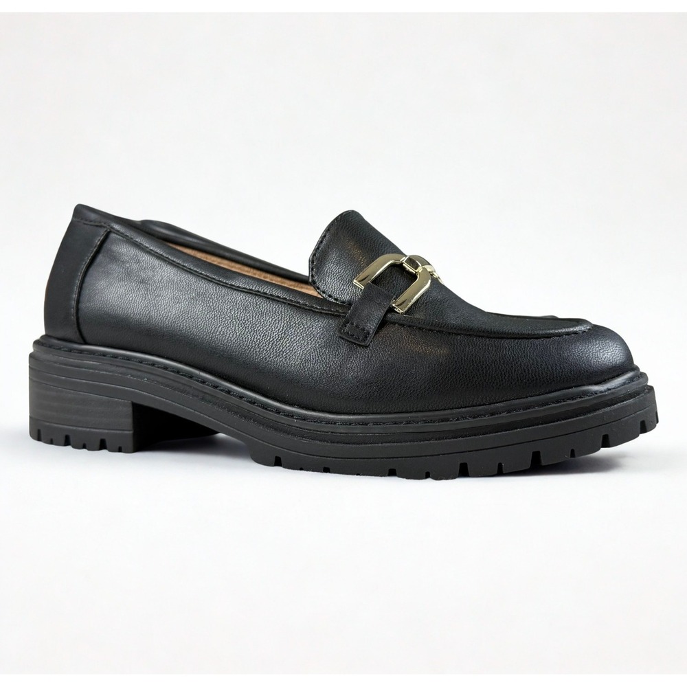 Chunky Black Horsebit Loafers Kelly & Katie Womens 6.5 Platform Slip On Shoes